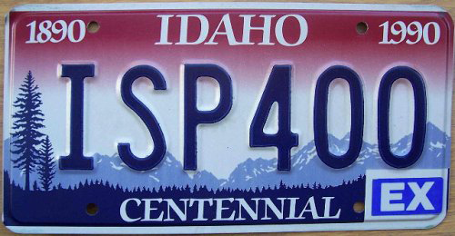 Idaho license plate image