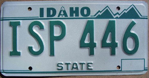 Idaho license plate image