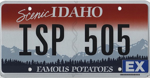 Idaho license plate image