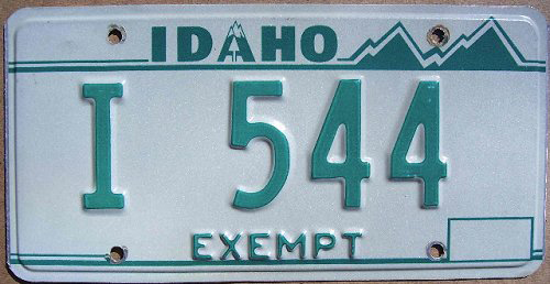 Idaho license plate image