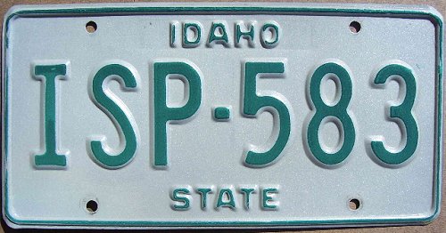 Idaho license plate image