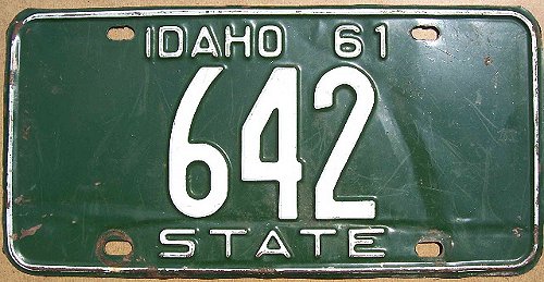 Idaho license plate image