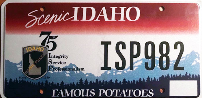 Idaho license plate image