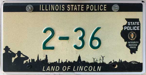 Illinois state police license plate