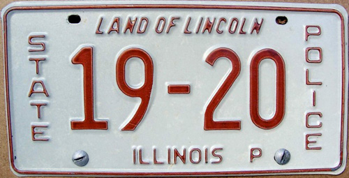 Illinois state police license plate