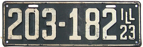 Illinois early police license plate