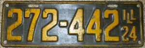 Illinois early police license plate