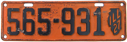 Illinois early police license plate