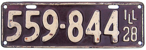 Illinois early police license plate