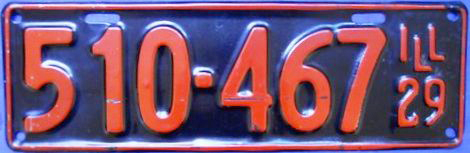 Illinois early police license plate