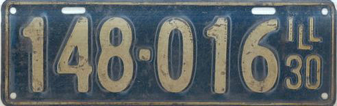 Illinois early police license plate