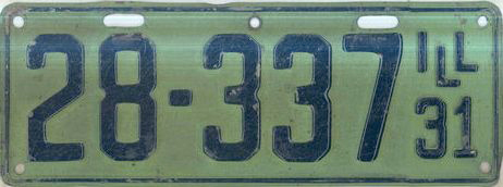 Illinois early police license plate