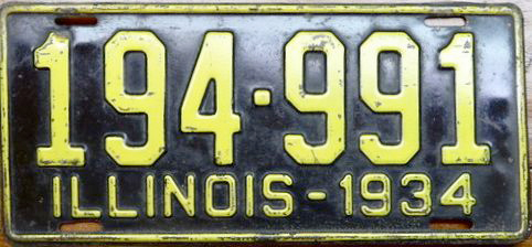 Illinois early police license plate