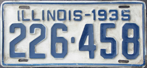 Illinois early police license plate