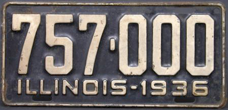 Illinois early police license plate