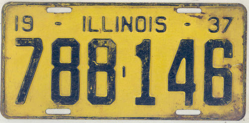 Illinois early police license plate