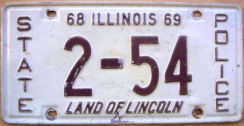 Illinois state police license plate