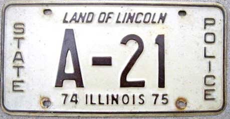 Illinois state police license plate