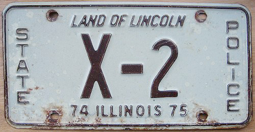 Illinois police license plate