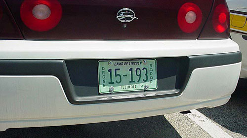 Illinois state police license plate