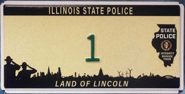 Illinois state police license plate