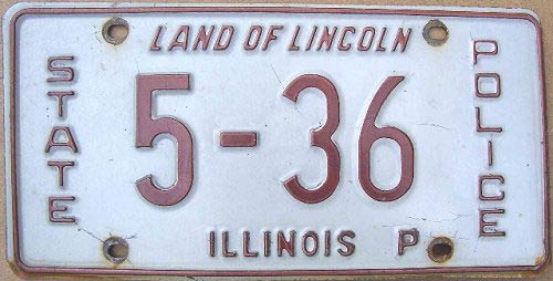 Illinois state police license plate