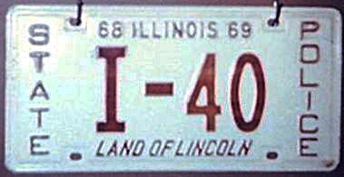 Illinois police license plate