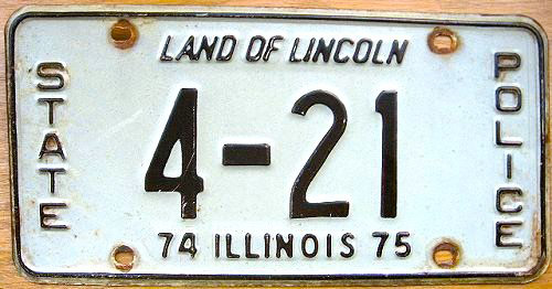 Illinois state police license plate