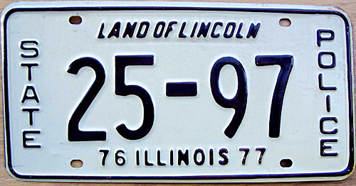 Illinois state police license plate