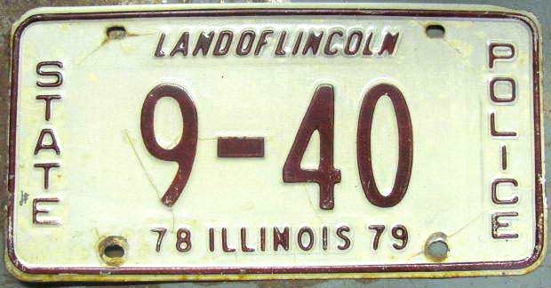 Illinois state police license plate