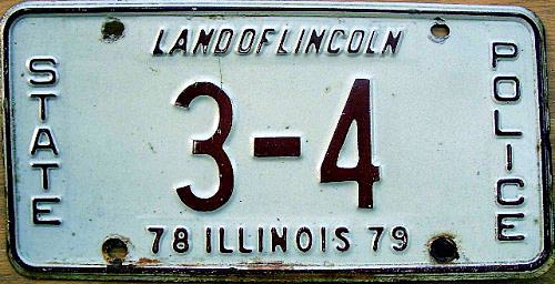 Illinois state police license plate