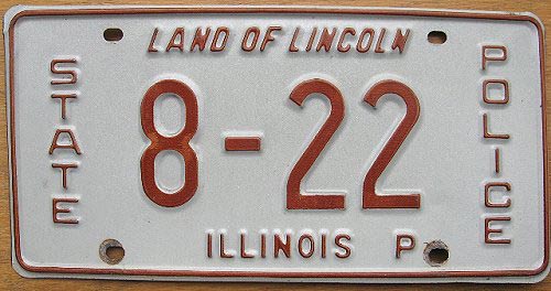 Illinois state police license plate