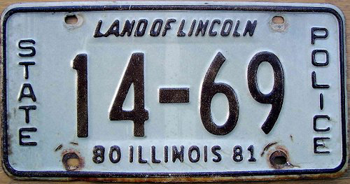 Illinois state police license plate