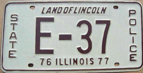 Illinois police license plate