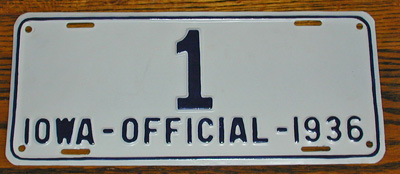 Iowa police license plate