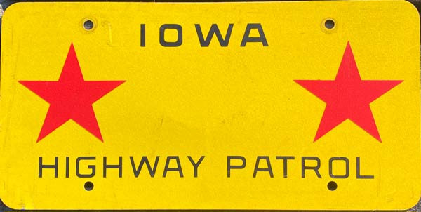 Iowa police license plate