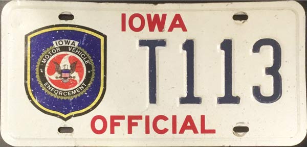 Iowa police truck plate