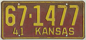 Kansas license plate image