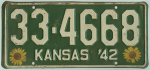 Kansas license plate image