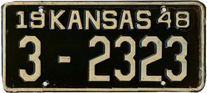 Kansas license plate image