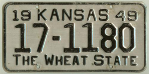 Kansas license plate image