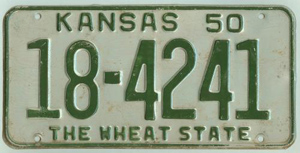 Kansas license plate image