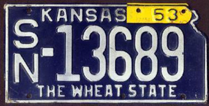 Kansas license plate image