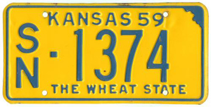 Kansas license plate image