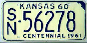 Kansas license plate image