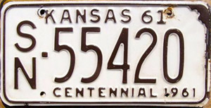 Kansas license plate image