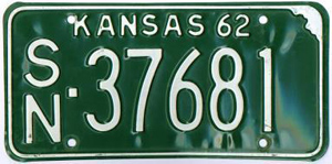 Kansas license plate image