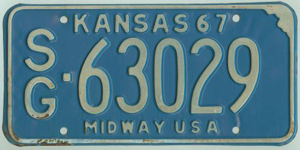 Kansas license plate image