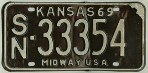 Kansas license plate image