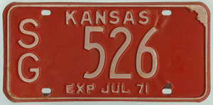 Kansas license plate image